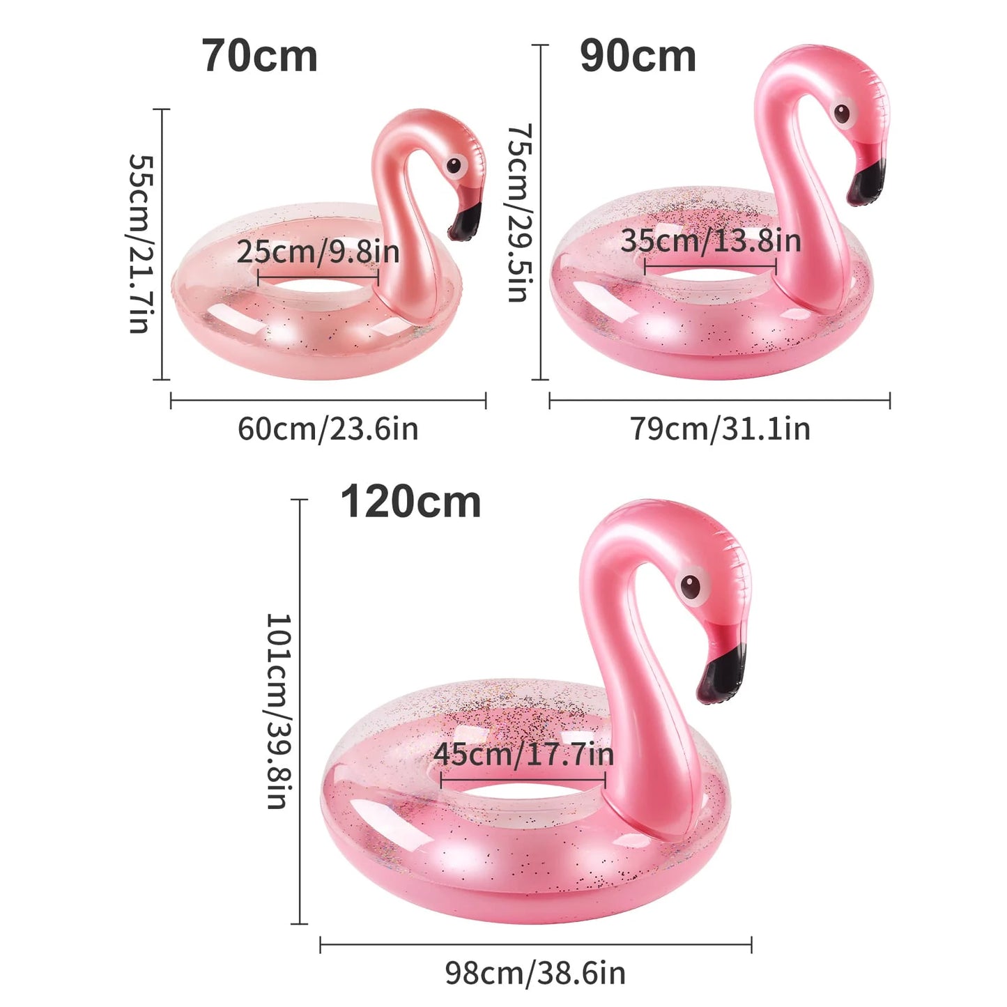 Flamingo Inflatable Pool Floats for Adults,Summer Beach Toys Swimming ring for Kids,Pool Floaties,Tubes for floating