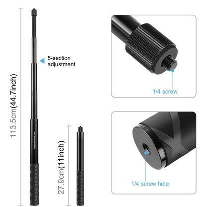 Motorcycle Camera Monopod Holder Bicycle Handlebar Mount Bracket Invisible Selfie Stick