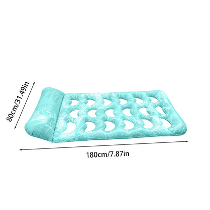 Inflatable Pool Float Lounger with Headrest Inflatable Floating Bed PVC Floating Lounger Air Mattress for Swimming Pool Party