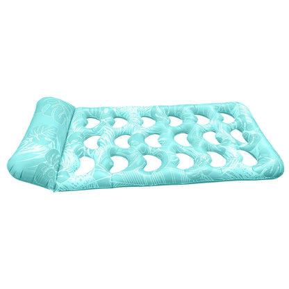 Inflatable Pool Float Lounger with Headrest Inflatable Floating Bed PVC Floating Lounger Air Mattress for Swimming Pool Party
