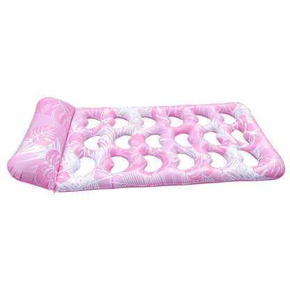 Inflatable Pool Float Lounger with Headrest Inflatable Floating Bed PVC Floating Lounger Air Mattress for Swimming Pool Party