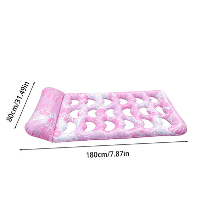 Inflatable Pool Float Lounger with Headrest Inflatable Floating Bed PVC Floating Lounger Air Mattress for Swimming Pool Party