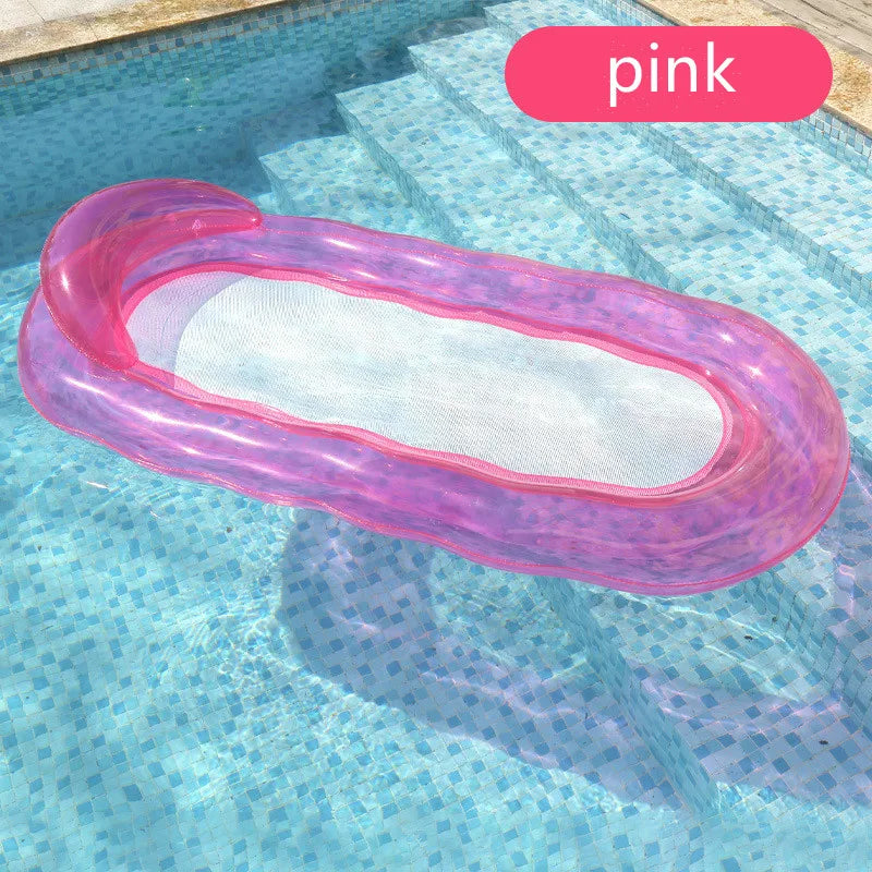 Inflatable Pool Lounger Float for Adults,Inflatable Swimming Floating Bed Hammock for Pool with Soft Mesh Center,Pool Float Hamm