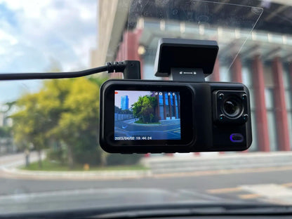 Dash Cam for Cars 3 Channel Car DVR 1080P Camera Video Recorder Front and Rear Inside View Camera for Vehicle Three Way Dashcam