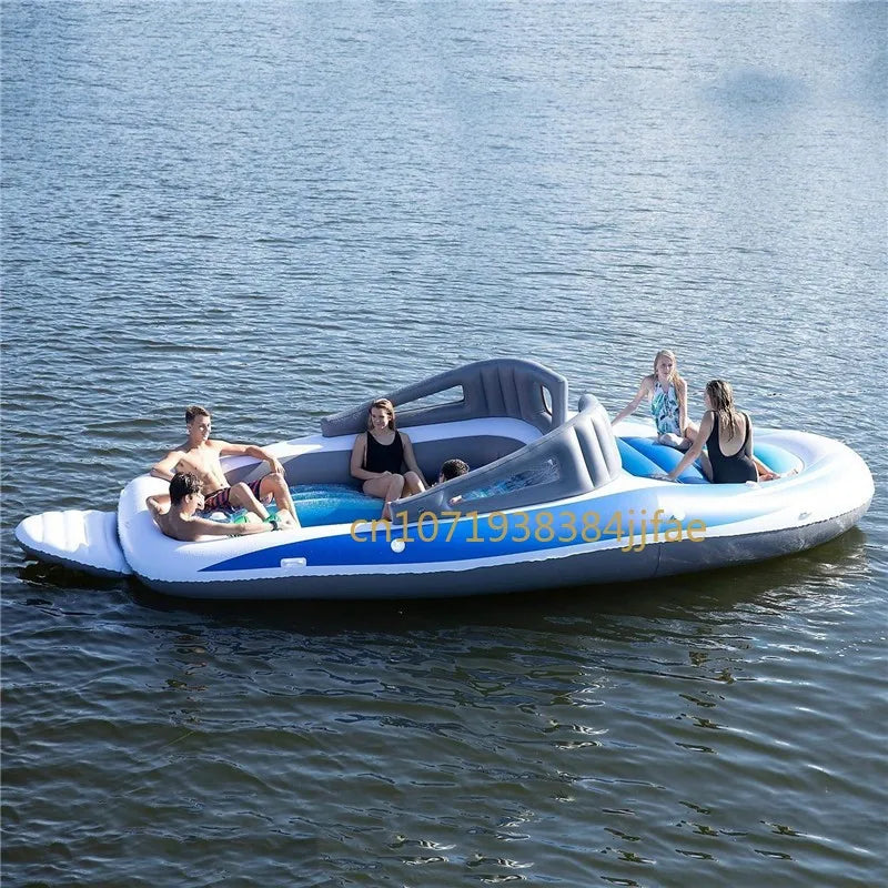 Cama Flotante Inflable De PVC Para 4-6 Personas, Barco Pirata, Corte, Fila Flotante Para Varias Personas