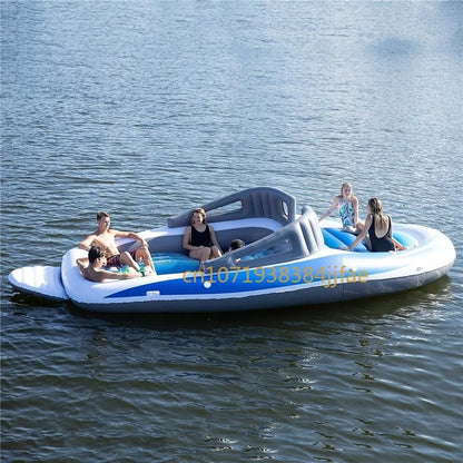 Cama Flotante Inflable De PVC Para 4-6 Personas, Barco Pirata, Corte, Fila Flotante Para Varias Personas