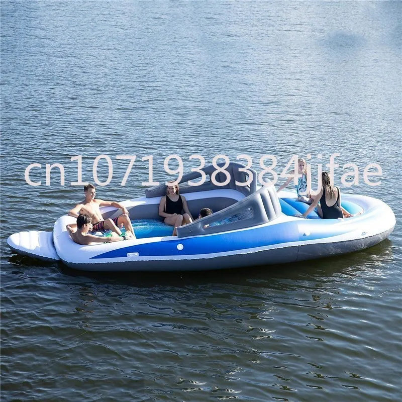 Cama Flotante Inflable De PVC Para 4-6 Personas, Barco Pirata, Corte, Fila Flotante Para Varias Personas