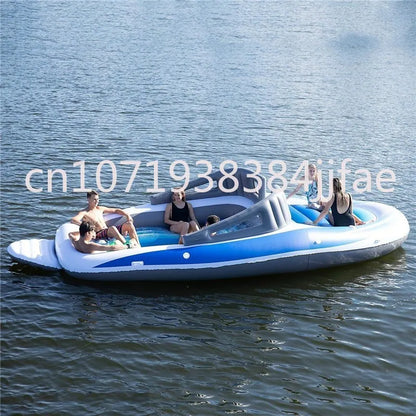 Cama Flotante Inflable De PVC Para 4-6 Personas, Barco Pirata, Corte, Fila Flotante Para Varias Personas