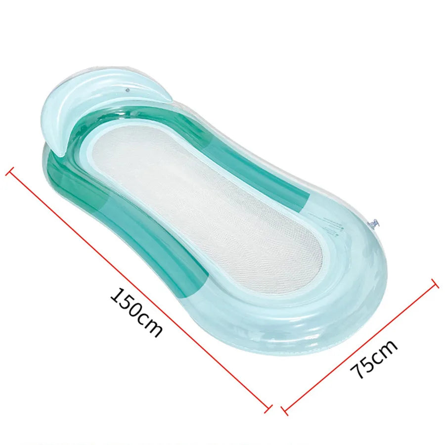 Inflatable Pool Lounger Float for Adults,Inflatable Swimming Floating Bed Hammock for Pool with Soft Mesh Center,Pool Float Hamm